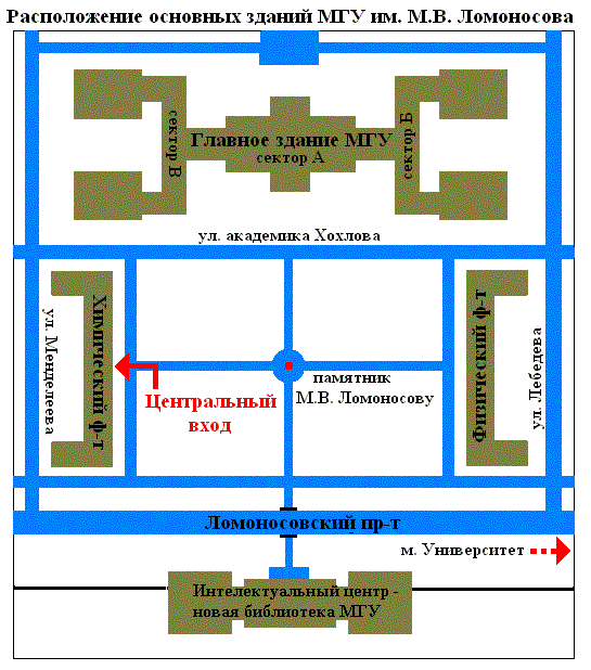 план территории МГУ